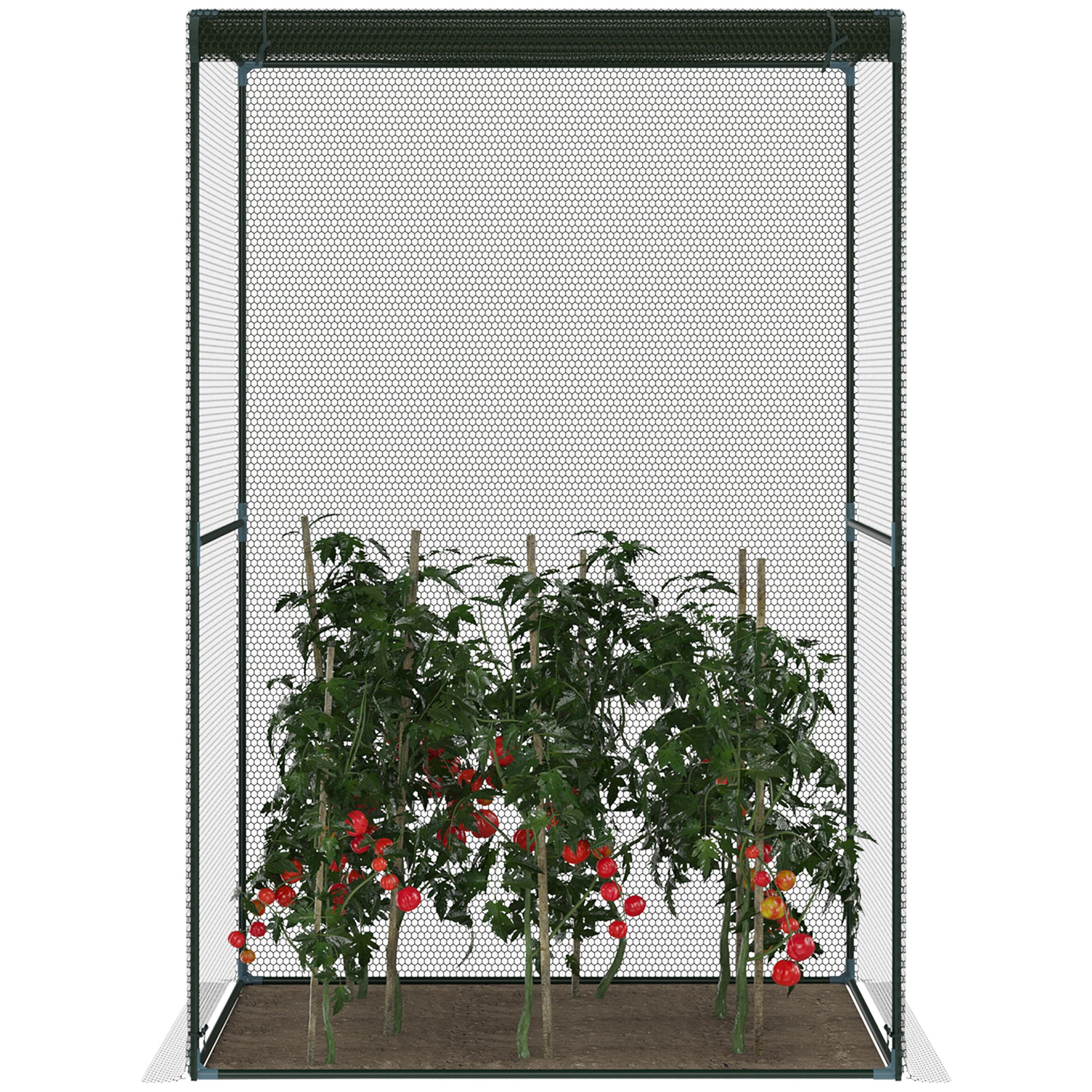 Outsunny Jaula De Cultivo Con Puerta Enrollable Y Marco De Acero 120x120x180 Cm_3