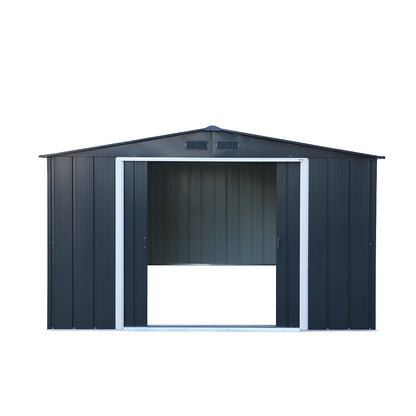 Duramax - Caseta Jardín - Eco Alcoy 10x12 - Metal - Color Gris Antracita_1