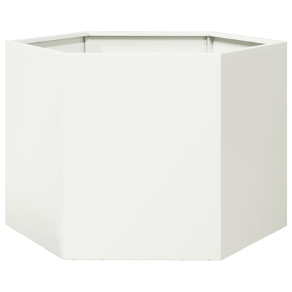 Jardinera Hexagonal Acero Blanco 69x60x45 Cm_5