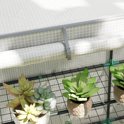 Outsunny Invernadero De Exterior Con Techo Inclinado Y 3 Estantes 144x48x152 Cm_4