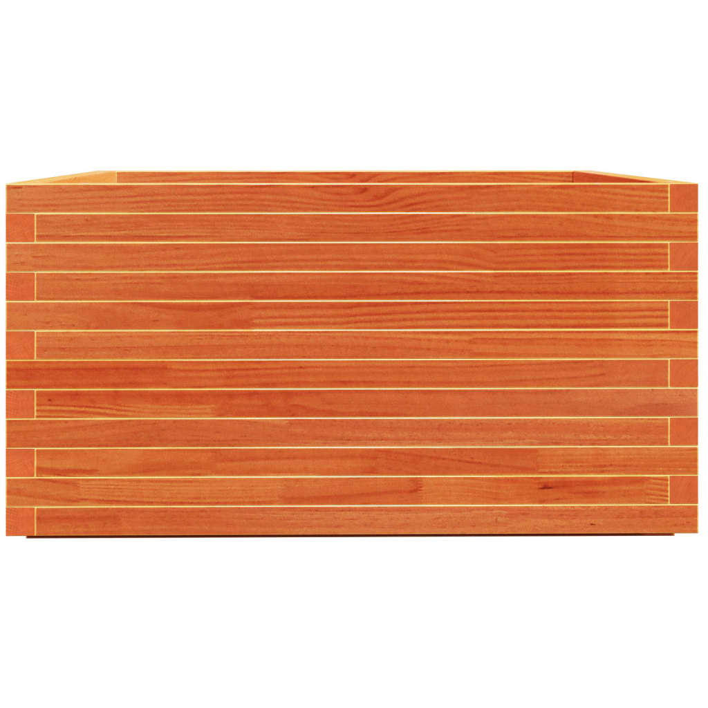 Jardinera Madera Maciza De Pino Marrón Cera 90x90x49,5 Cm_5
