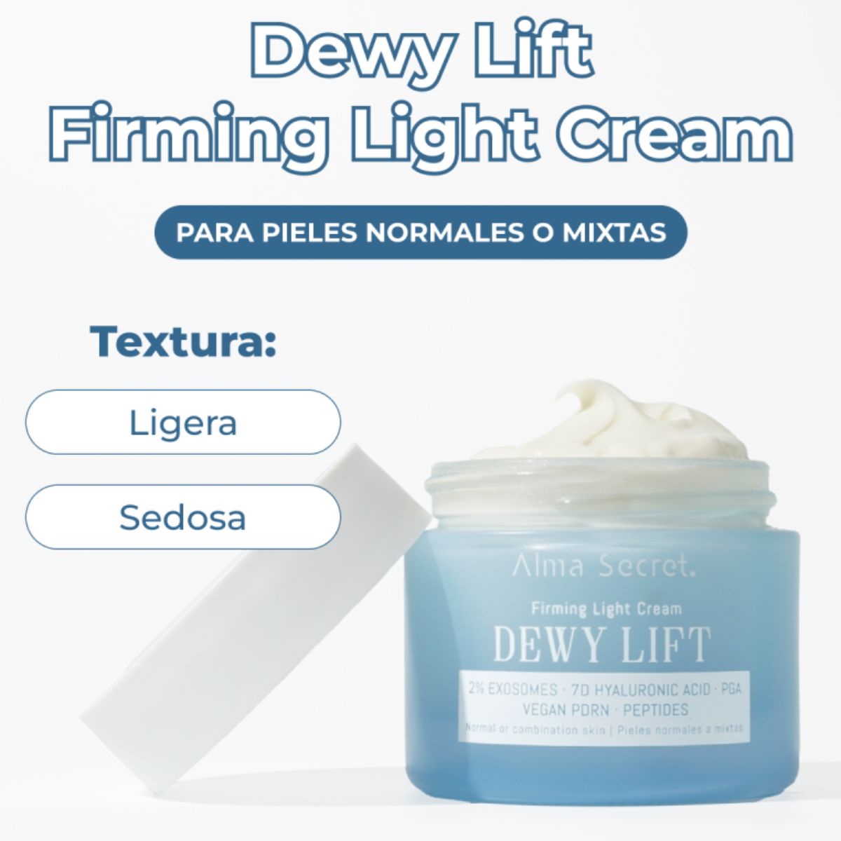 Crema Día Reafirmante Dewy Lift Light Alma Secret 50 ml