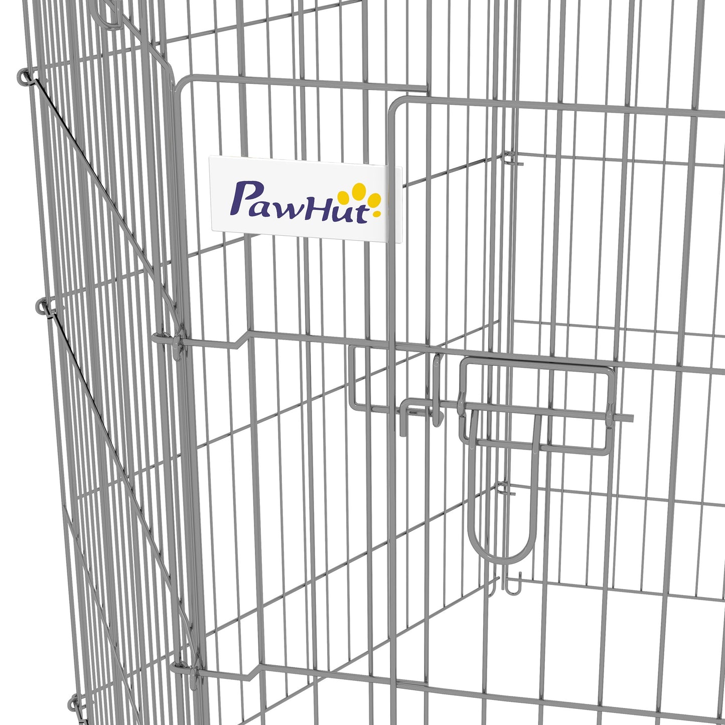 Pawhut Parque Para Perros De 8 Piezas 63x91 Cm Con 1 Puerta Plata_3