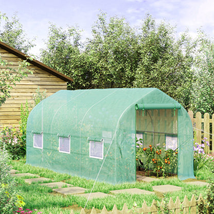 Homcom Invernadero De Túnel Jardín 4x2x2 M Con 6 Ventanas Y Puerta Verde_3