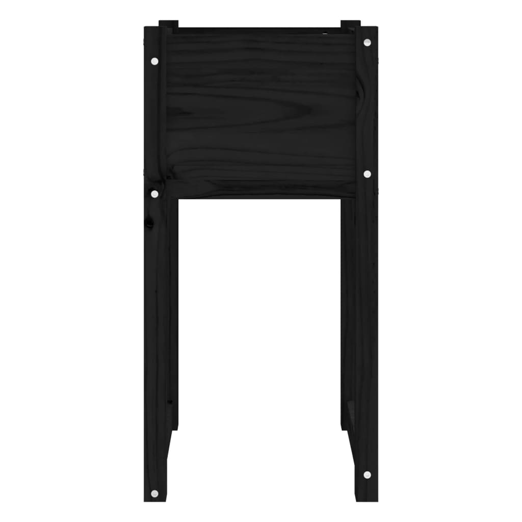 Jardinera Madera Maciza De Pino Negro 40x40x81 Cm_3