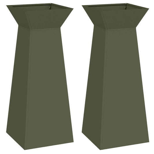 Maceta Pilar 2 Pcs Oliva 40 X 40 X 100 Cm_0