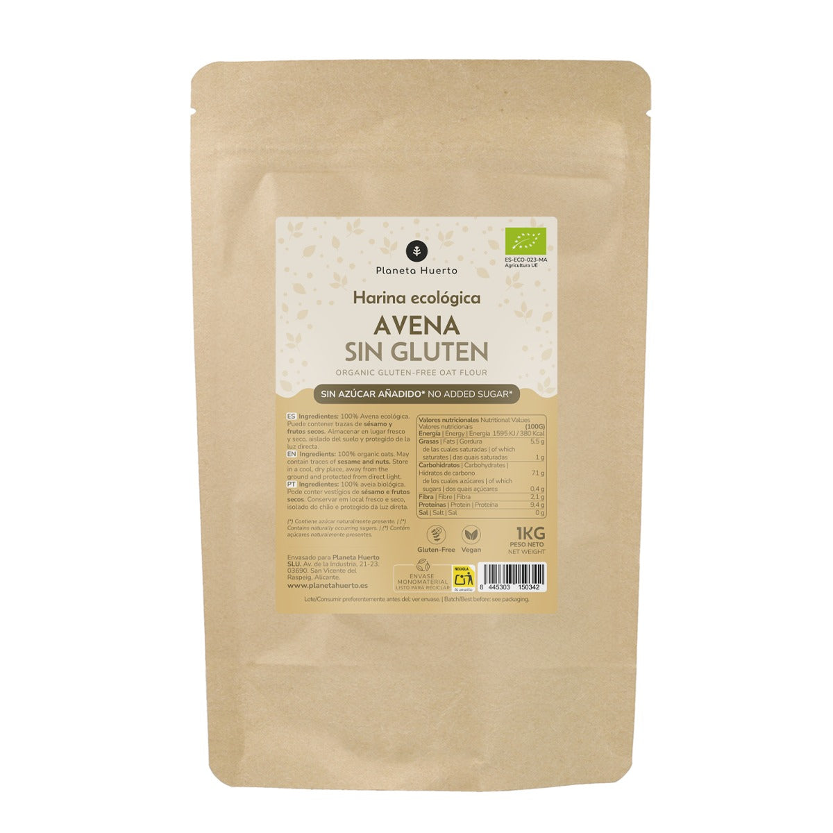 Pack 2x Harina de Avena Sin Gluten ECO Planeta Huerto