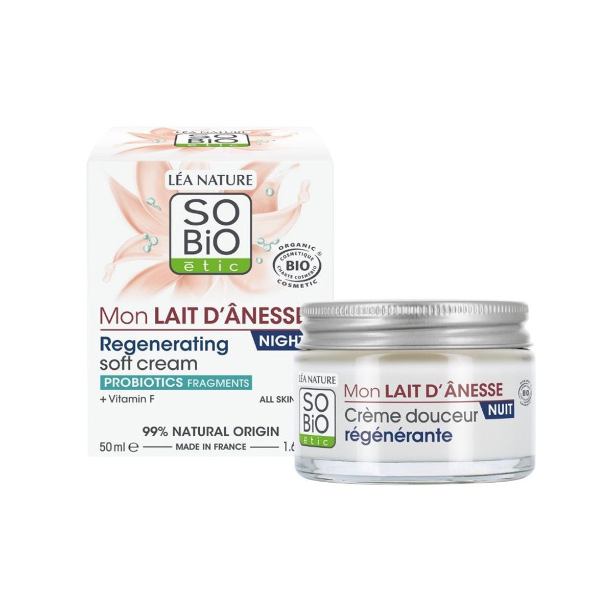 Crema noche regeneradora leche de burra Sobio 50 ml