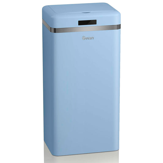 Swan Cubo De Basura Cocina Automático, Sensor De Movimiento, 45l, Metálico, Papelera Reciclaje, Swka4500blneu, Azul_0