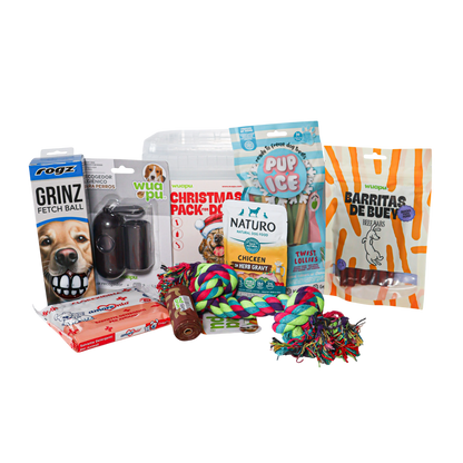 Christmas Pack Para Perro De Wuapu Con Snacks, Juguetes Y Alimento Húmedo_0