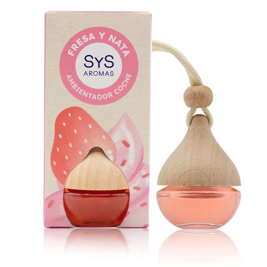 Ambientador de Coche Fresa y Nata Gota SYS Aromas 6 ml | Aroma Afrutado y Cremoso | Dulce y Reconfortante_0