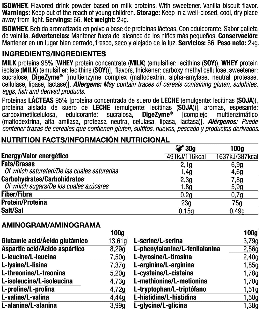 Isowhey - 2kg - Vainilla Con Galletas - Proteína De Aislado De Suero Isolate - Quamtrax_5