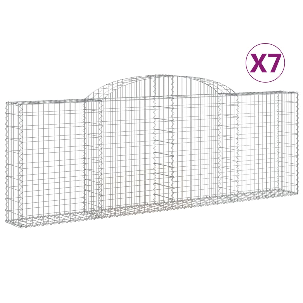 Cestas De Gaviones 7 Uds Forma De Arco Hierro 00x30x100/120 Cm_0