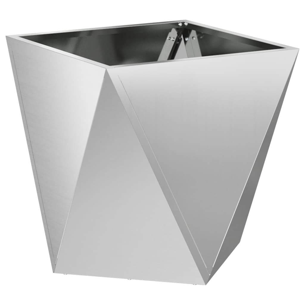 Jardinera 2 Uds. Plateado 50 X 50 X 50 Cm Acero Galvanizado_4
