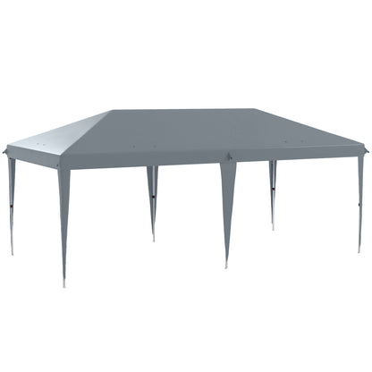 Outsunny Carpa Plegable 6x3 M Con Altura Ajustable Y Toldo Anti-uv Gris Claro_0