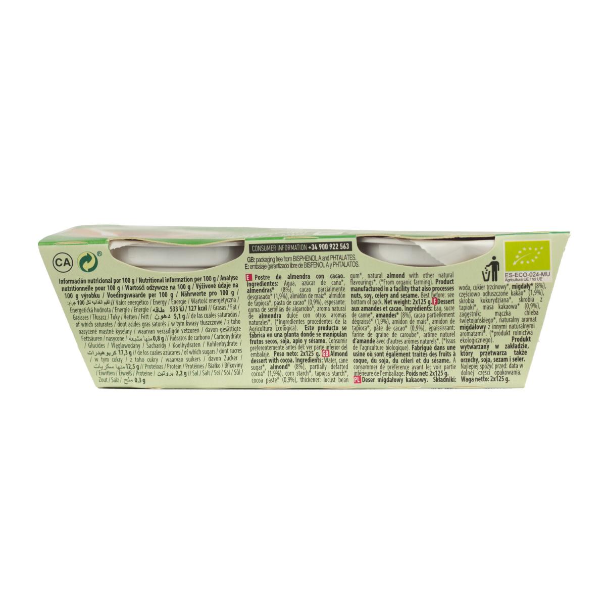Postre de Almendras y Cacao NaturGreen,  2 x 125 g