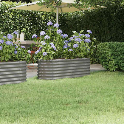 Jardinera Arriate Acero Galvanizado Gris 114x40x36 Cm_1