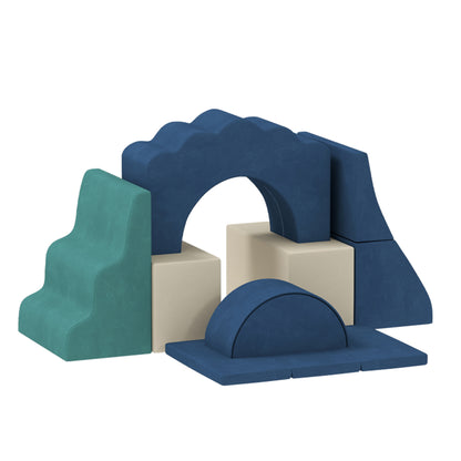 Bloques De Espuma Aiyaplay Terciopelo, Espuma Pu 30d Azul 50x40x25 Cm_5