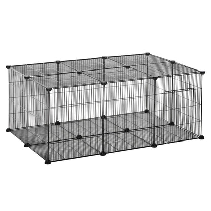 Pawhut Diy Jaula Para Animales Pequeños 22 Paneles Conejo Cobaya_0