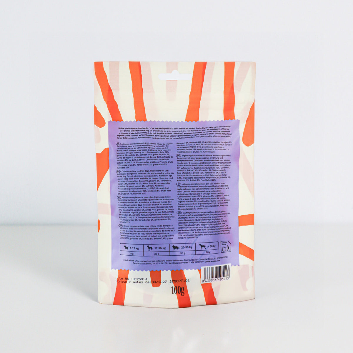 Snack Para Perro En Barritas Semihúmedas De Salmón 12 Paq X (100gr) Wuapu_3