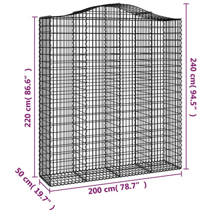 Cestas De Gaviones 8 Uds Forma De Arco Hierro 200x50x220/240 Cm_5