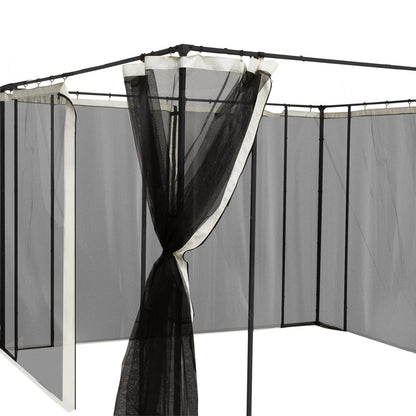 4 Paneles Laterales De Mosquitera Para Carpa Outsunny Negro 352x207cm_3