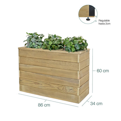 Jardinera Con Autorriego De Madera Nidum Basic Interior Y Exterior Hortalia 86x34x60 Cm_5