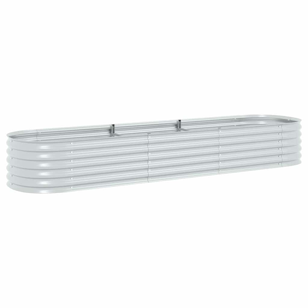Arriate De Acero Galvanizado Plateado 320x80x44 Cm_0