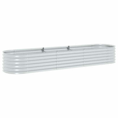 Arriate De Acero Galvanizado Plateado 320x80x44 Cm_0