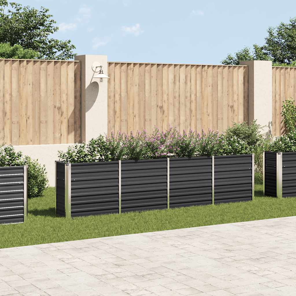 Jardinera Elevada Acero Galvanizado Gris Antracita 320x40x77 Cm_1