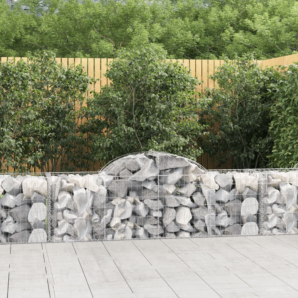 Cestas De Gaviones 9 Uds Forma De Arco Hierro 200x50x60/80 Cm_1