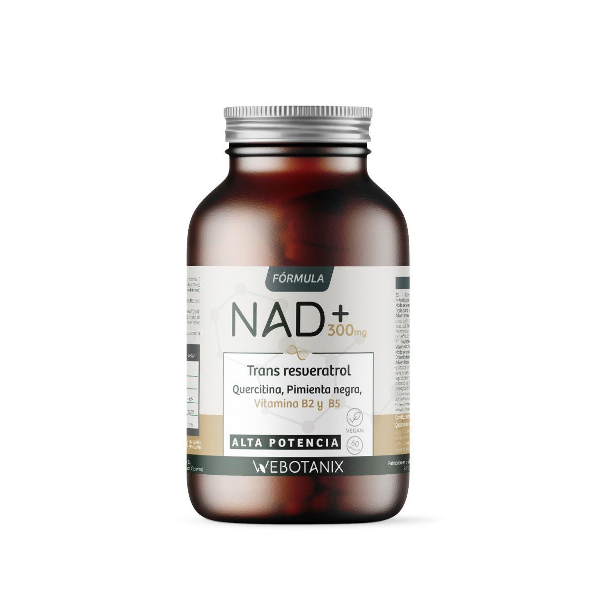 NAD+ 300 mg Trans Resveratrol WEBOTANIX 60 cápsulas