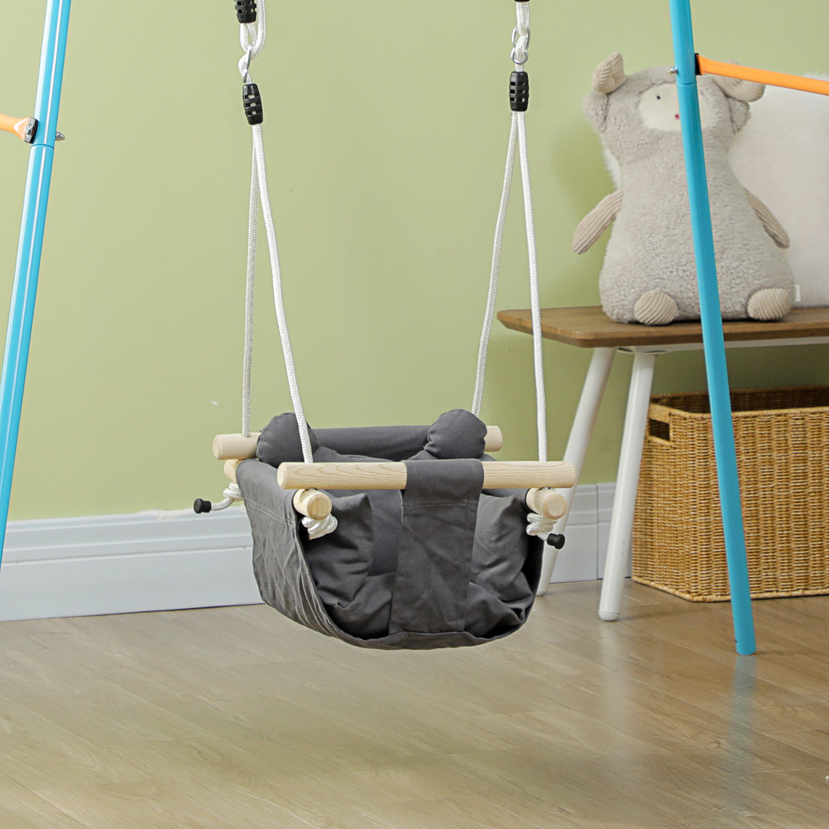 Aiyaplay Columpio Para Bebés De 9-36 Meses Con Cuerdas Ajustable 40x40x110-180cm_1