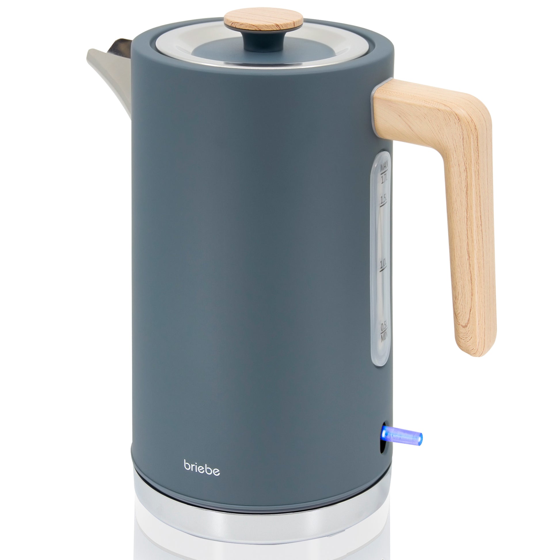 Briebe Nordic Hervidor Agua Eléctrico 1,7l Inalámbrico Ebullición Rápida, Libre De Bpa, Base De 360°, Kt1165gry, Gris_0