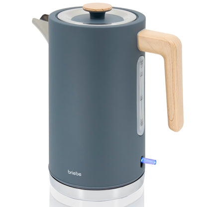 Briebe Nordic Hervidor Agua Eléctrico 1,7l Inalámbrico Ebullición Rápida, Libre De Bpa, Base De 360°, Kt1165gry, Gris_0