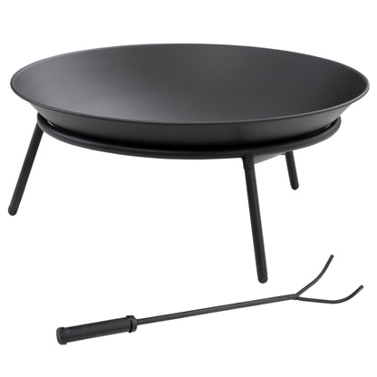 Outsunny Brasero Exterior De Jardín Con Atizador Para Hogueras Terraza Ø47x21 Cm_0