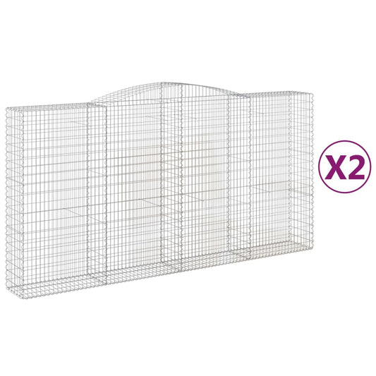 Cestas De Gaviones 2 Uds Forma De Arco Hierro 400x50x200/220 Cm_0
