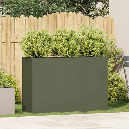 Jardinera De Acero Laminado En Frío Verde Oliva 120x40x80 Cm_2