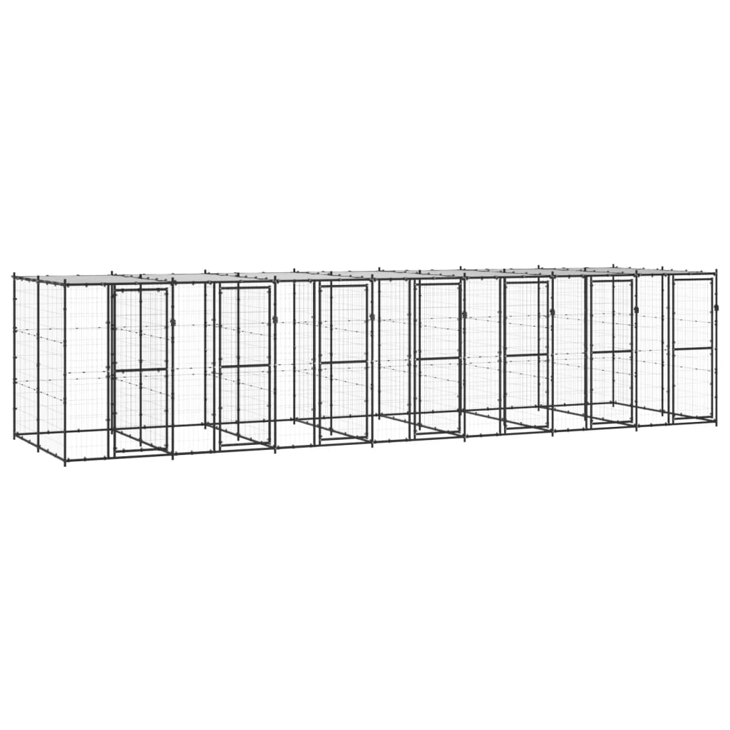 Perrera De Exterior De Acero Con Techo 16,94 M²_1