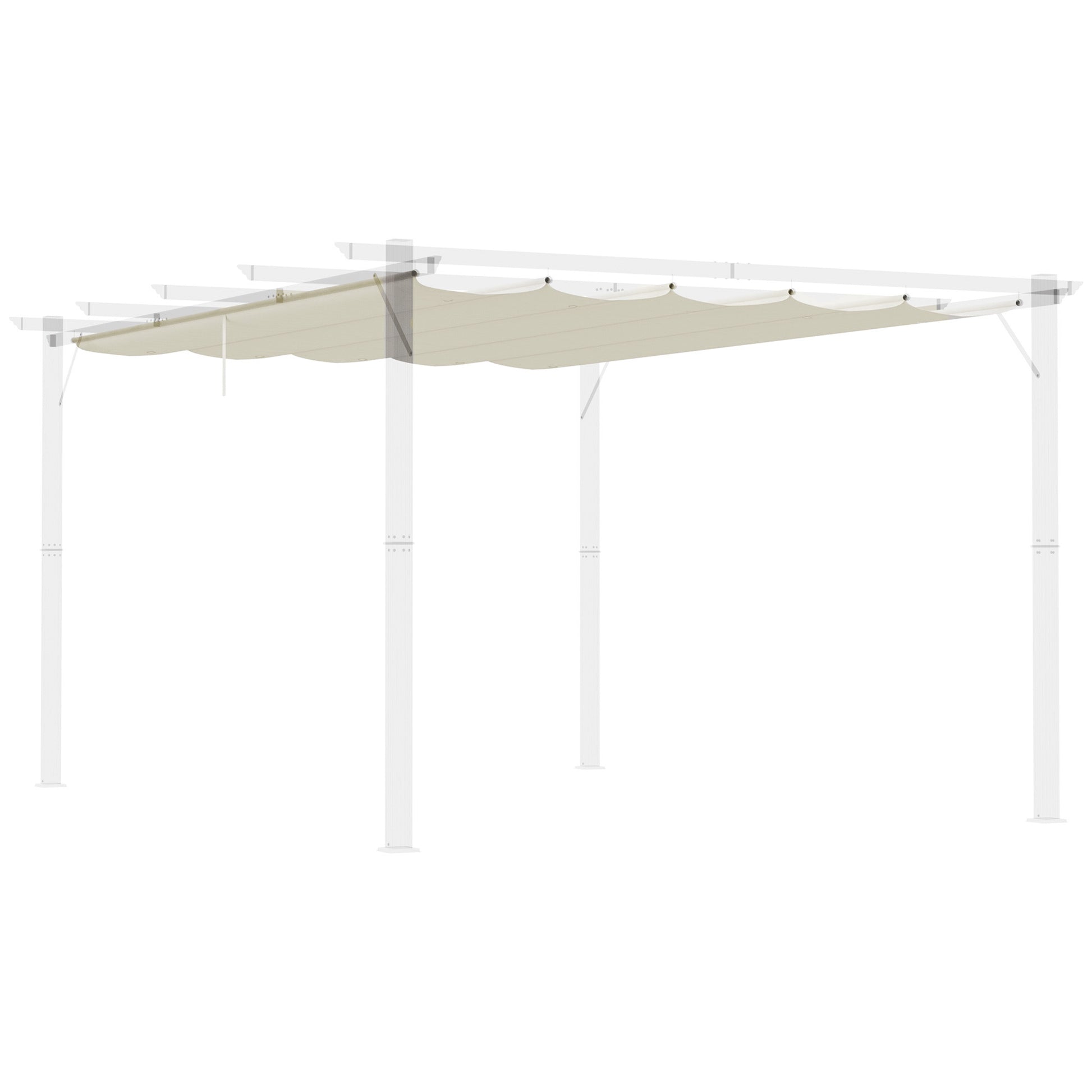 Outsunny Cubierta Para Pérgola Retráctil 3,5x2,6 M Para Marco De 4x3 M Crema_0