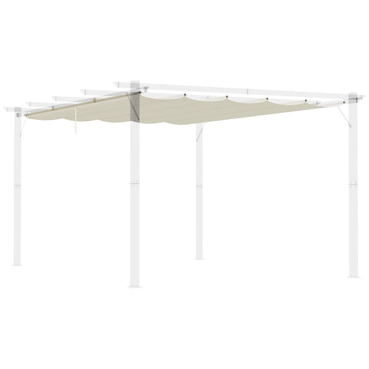 Outsunny Cubierta Para Pérgola Retráctil 3,5x2,6 M Para Marco De 4x3 M Crema_0