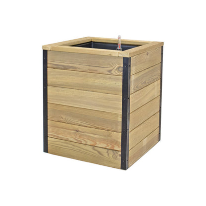Jardinera Con Autorriego De Madera Nidum Interior Y Exterior Hortalia 50x50x60 Cm_2