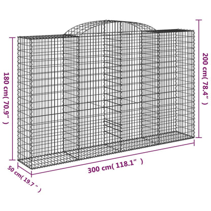 Cestas De Gaviones 5 Uds Forma De Arco Hierro 300x50x180/200 Cm_5