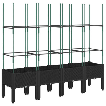 Jardinera Con Enrejado Pp Negro 160x40x142,5 Cm_4