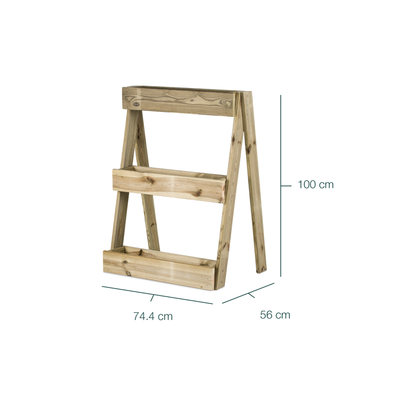 Jardinera Vertical Madera Tratada Exterior Stand Line Island KD 3B Hortalia_5