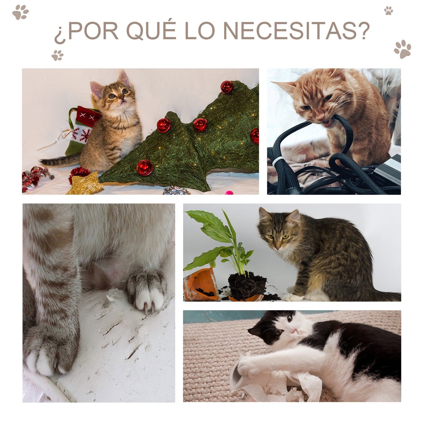 Pawhut Árbol Para Gatos Con Postes De Sisal Plataformas Y Casita Gris Claro_5