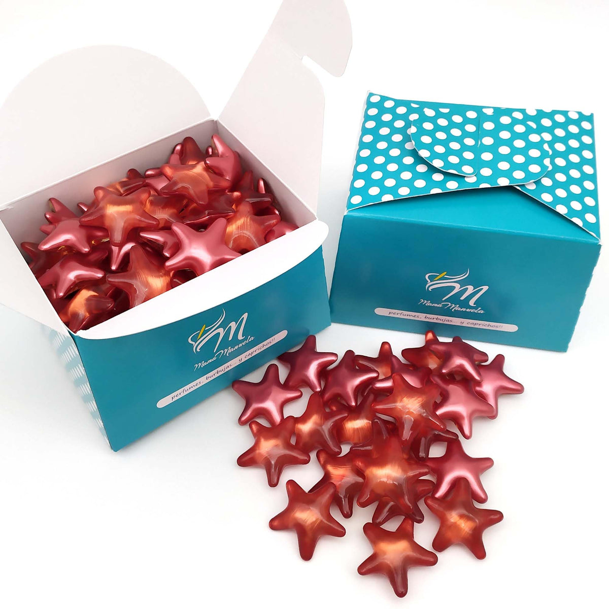 80 Perlas De Baño En Forma De Estrella - Con Aceite De Soja - Hidrata, Suaviza Y Perfuma La Piel - Aroma Fresas_0