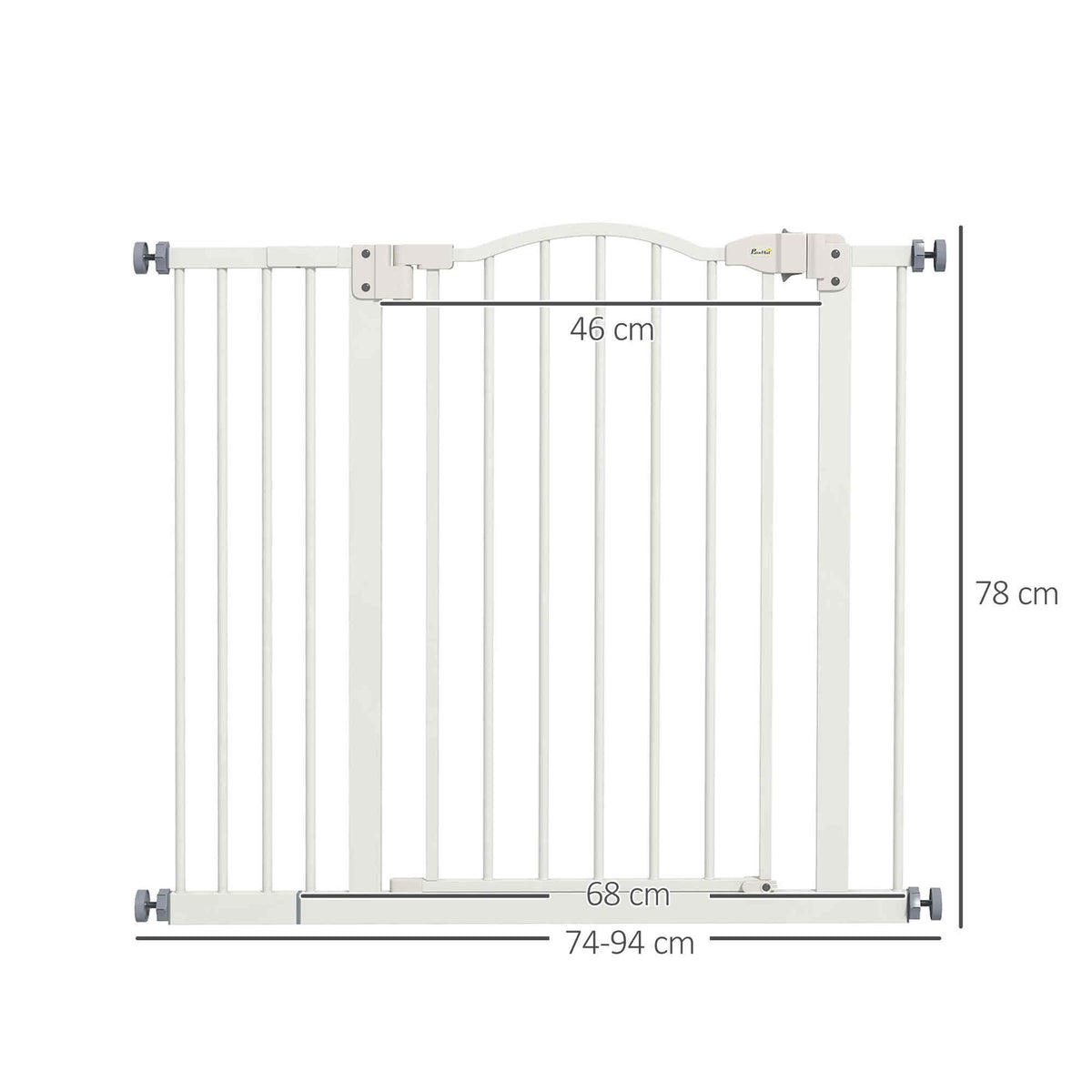 Pawhut Barrera De Seguridad Extensible Con Extensión 74-94x78 Cm Blanco_2