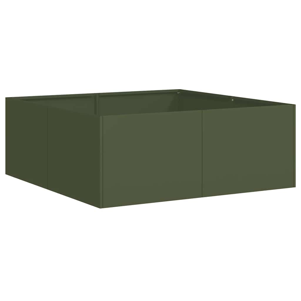 Jardinera Acero Verde Oliva 80x80x30 Cm_0