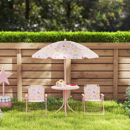 Aiyaplay Conjunto De Mesa Y Sillas Infantil De Jardín De 4 Piezas Rosa_4